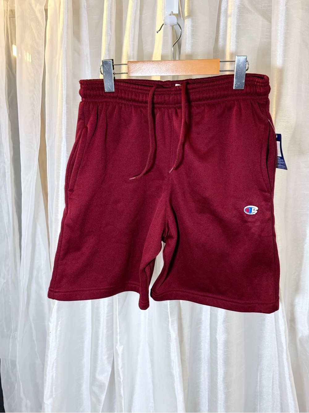 Champion Maroon Fleece Drawstring Athletic Shorts